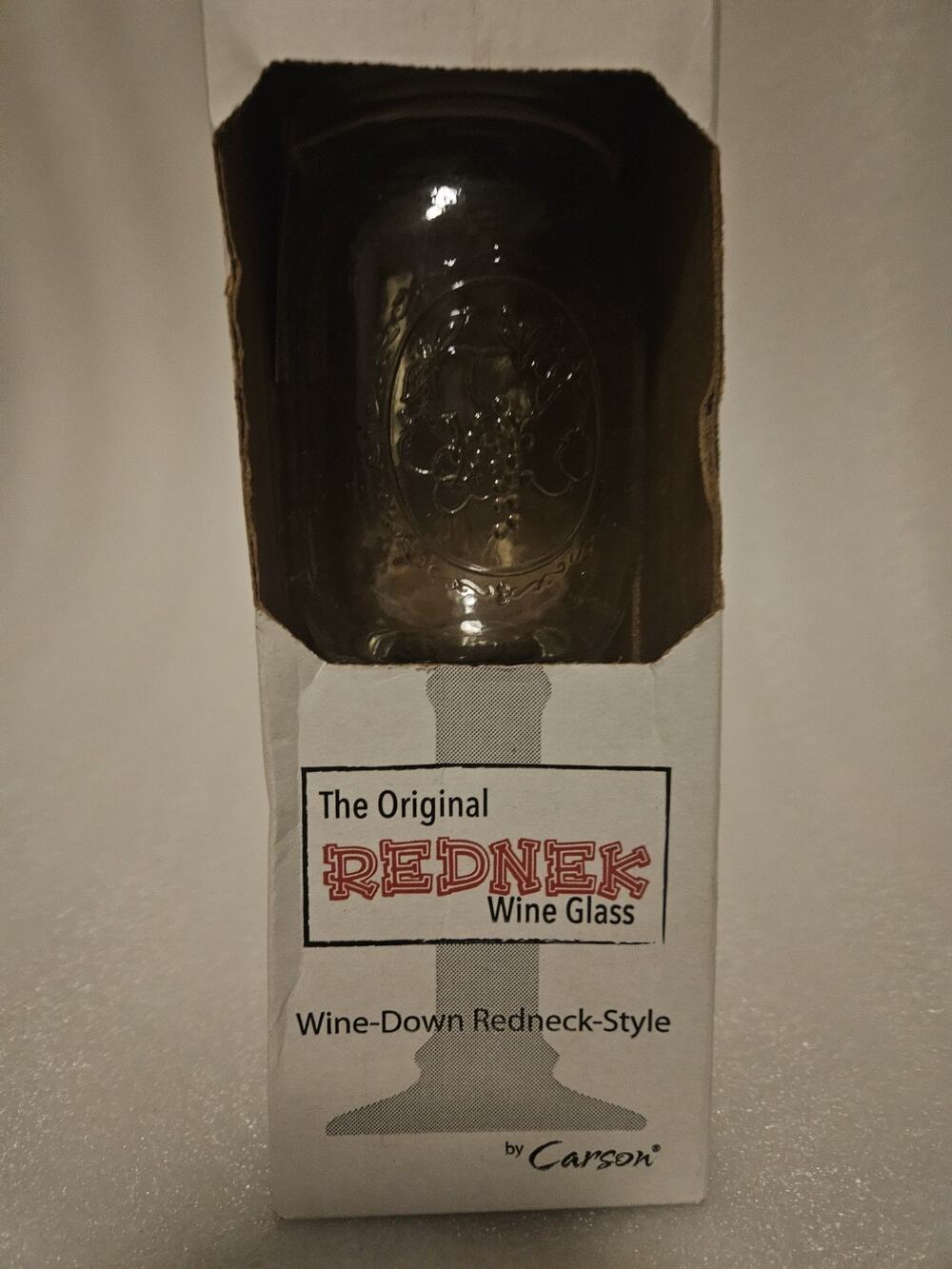Carson Redneck Mason Jar Clear Wine Glass 16oz